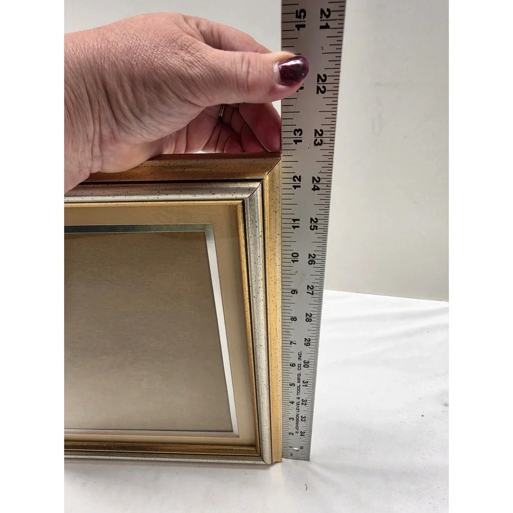 Lot of 3 Gold and Silver Metallic Picture Frames with Mats 8x10 Gallery Set